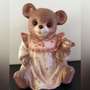 Vintage Cookie Jar Teddy Bear Ceramic 11" Inches Tall.